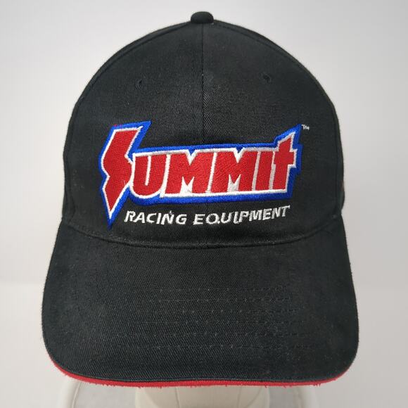 Summit Racing Equipment U.S. Flag Strapback Baseball Cap Black One Size 6 Panel - Picture 2 of 8
